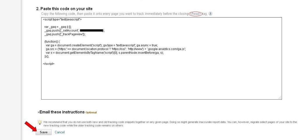 "save google analytics"