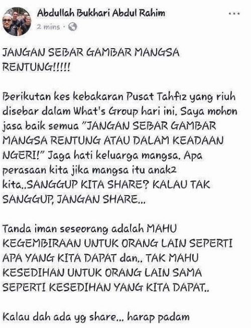 Tragedi Pusat Tahfiz Darul Quran Ittifaqiyah