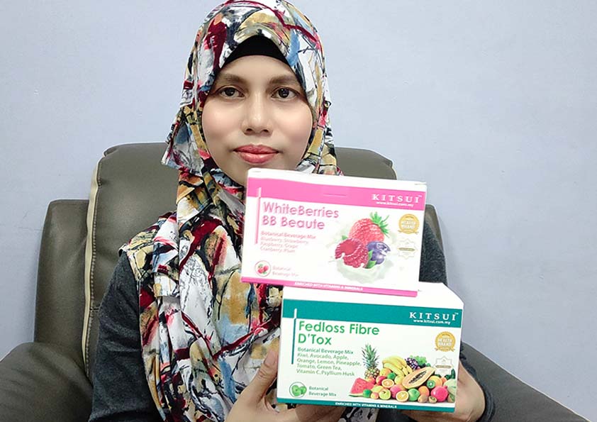 Kitsui White Berries BB Beaute Untuk Cantik dan Kitsui Fedloss Fibre D’Tox Untuk Masalah Pencernaan